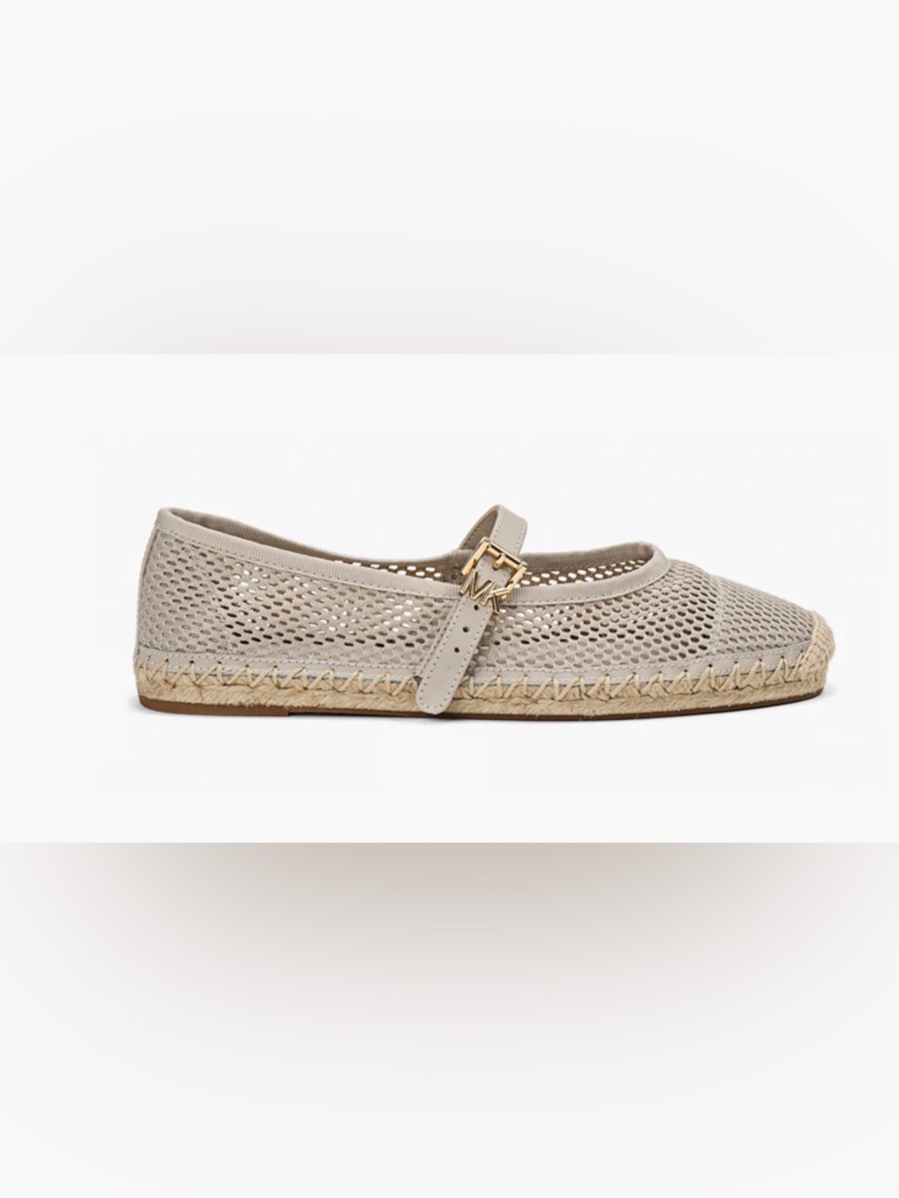 Michael Kors Beige Mesh Mary Jane Ballet Flats